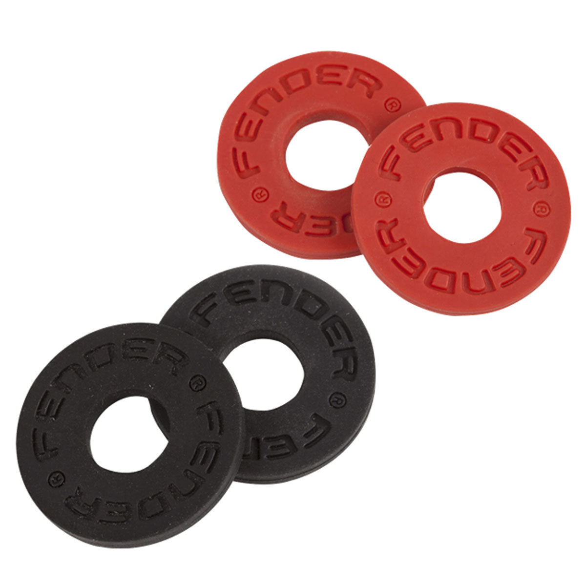 Fender Guitar Strap Blocks 4-Pack - Black (2) &amp; Red (2) - 0990819000