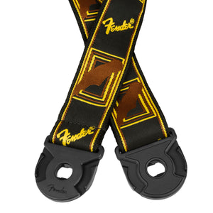 Fender Guitar Strap Quick Grip Locking End Strap Black Yellow and Brown 2inch - 0990629001