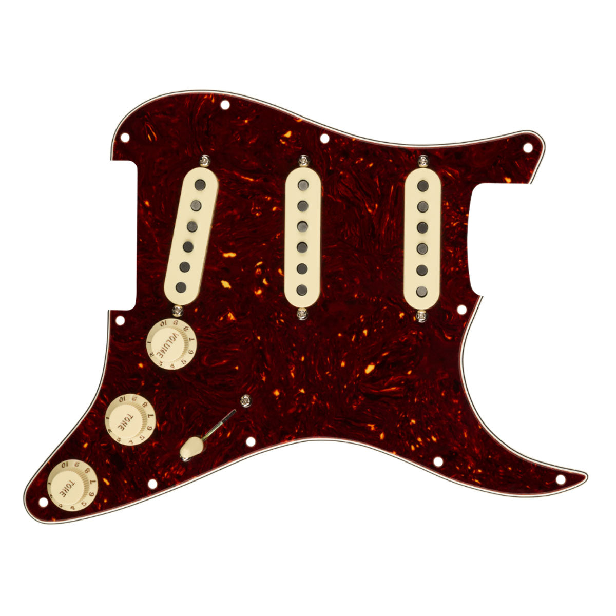 Fender Pre-Wired Strat Pickguard, Custom Shop Custom 69 SSS, Tortoise Shell 11 Hole PG - 0992341500