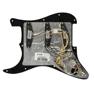 Fender Pre-Wired Strat Pickguard, Custom Shop Fat 50s SSS, Black 11 Hole PG - 0992340506