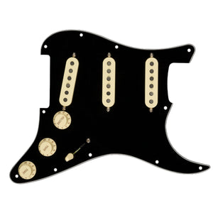 Fender Pre-Wired Strat Pickguard, Custom Shop Texas Special SSS, Black 11 Hole PG - 0992342506