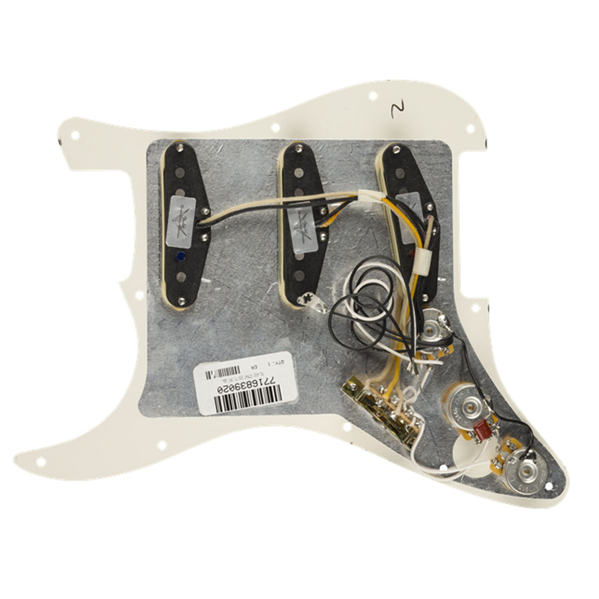 Fender Pre-Wired Strat Pickguard, Custom Shop Custom 69 SSS, Parchment 11 Hole PG - 0992341509