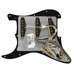 Fender Pre-Wired Strat Pickguard, Original 57/62 SSS, Black 11 Hole PG - 0992345506