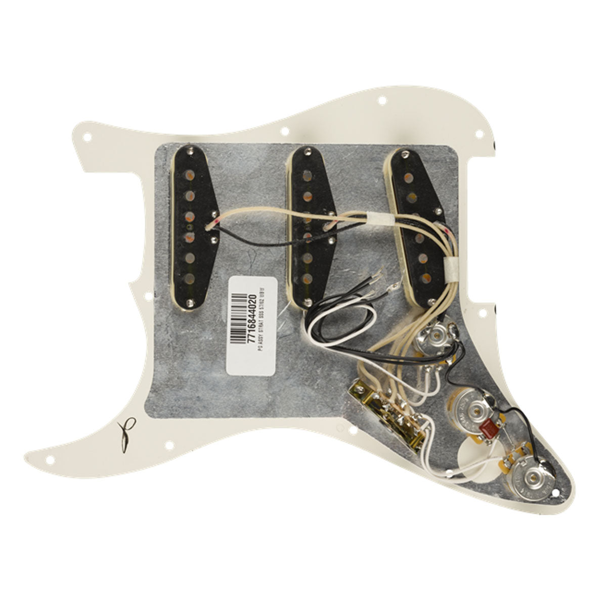 Fender Pre-Wired Strat Pickguard, Original 57/62 SSS, Parchment 11 Hole PG - 0992345509