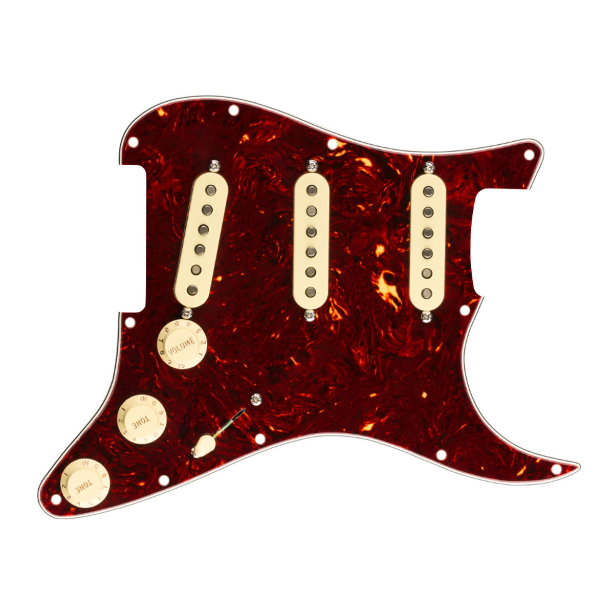 Fender Pre-Wired Strat Pickguard, Original 57/62 SSS, Tortoise Shell 11 Hole PG - 0992345500