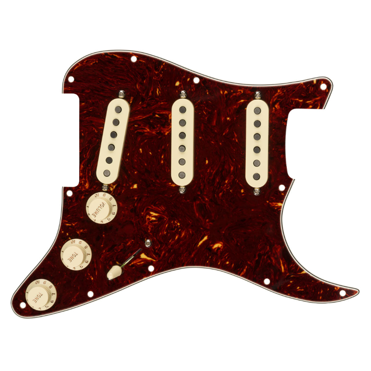 Fender Pre-Wired Strat Pickguard, Tex-Mex SSS, Tortoise Shell 11 Hole PG - 0992343500