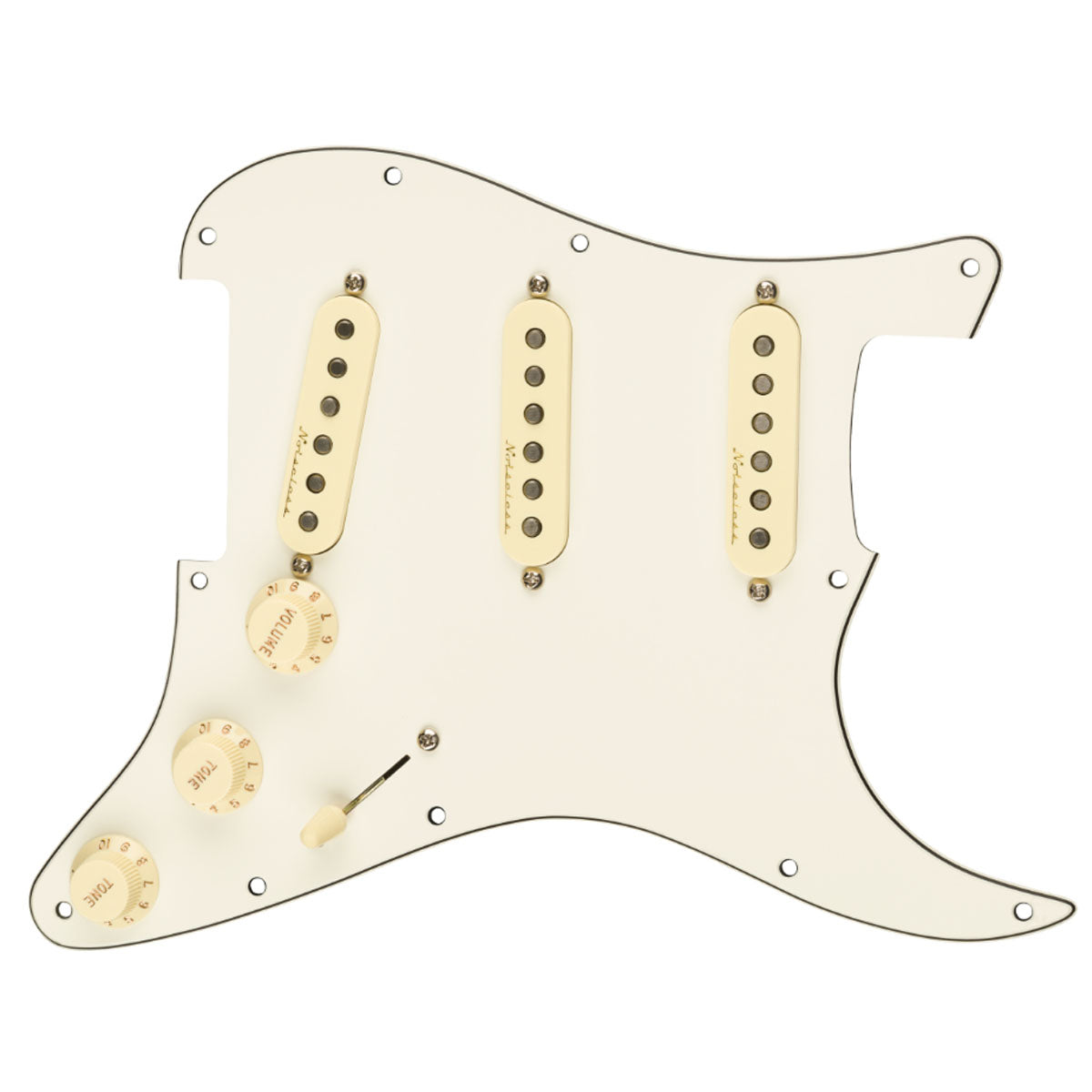 Fender Pre-Wired Strat Pickguard, Vintage Noiseless SSS, Parchment 11 Hole PG - 0992344509