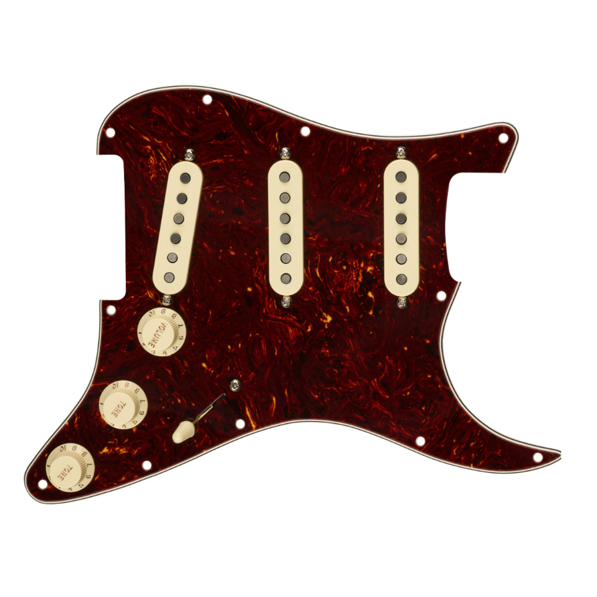 Fender Pre-Wired Strat Pickguard, Custom Shop Fat 50s SSS, Tortoise Shell 11 Hole PG - 0992340500