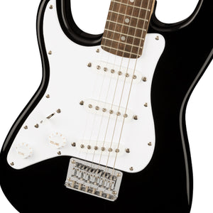 Fender Squier Mini Stratocaster Electric Guitar Left Handed 3/4 Size Black - 0370123506