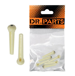 DR PARTS GP312I Plastic Bridge Pins Set of 6 - Ivory w/ Black Dot