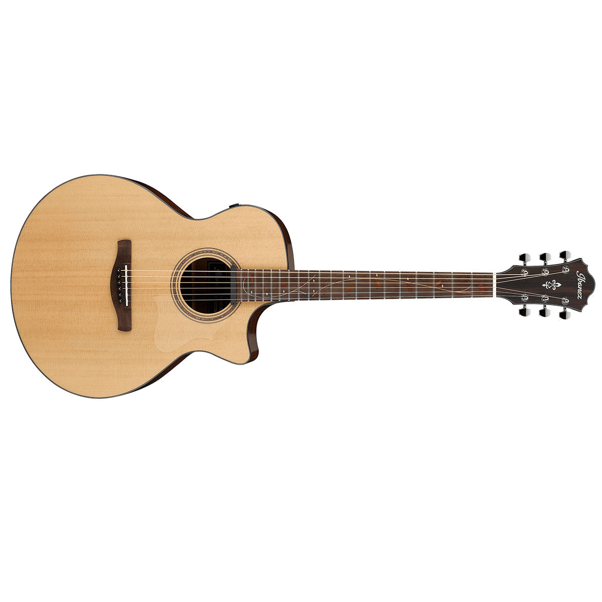 Ibanez AE275 Acoustic Guitar AE Gloss Solid Sitka Spruce Natural w/ Pickup &amp; Cutaway - AE275LGS