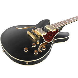 Ibanez AS73G Artcore Electric Guitar Hollow Body Flat Black - AS73GBKF Close