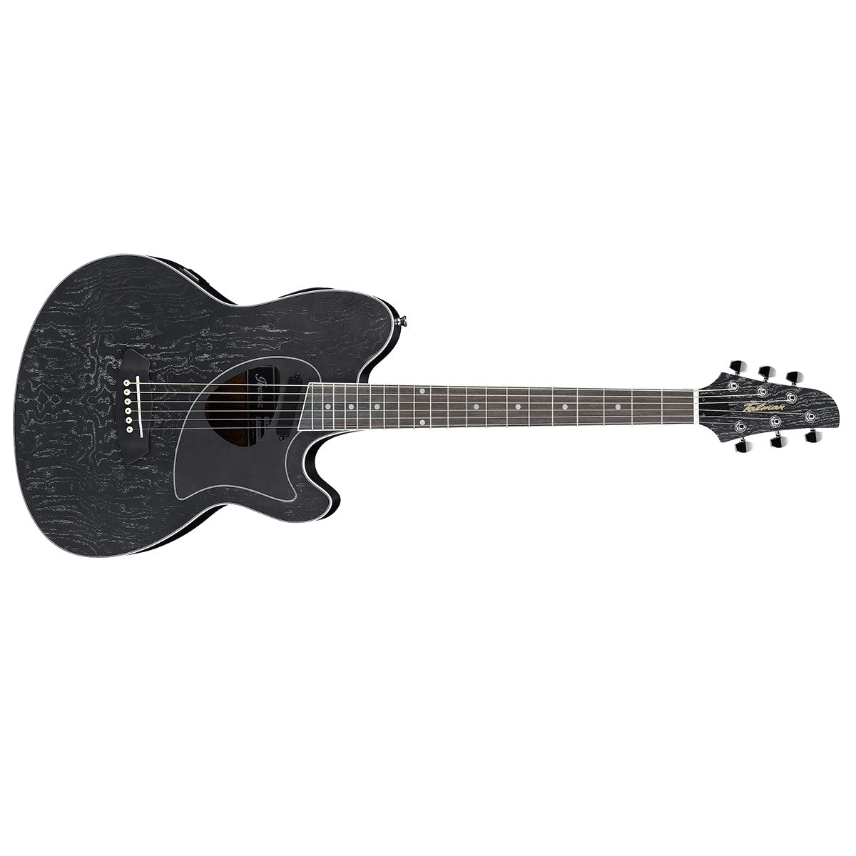 Ibanez TCM50 Talman Acoustic Guitar Galaxy Black Open Pore w/ Pickup & Double Cutaway - TCM50GBO
