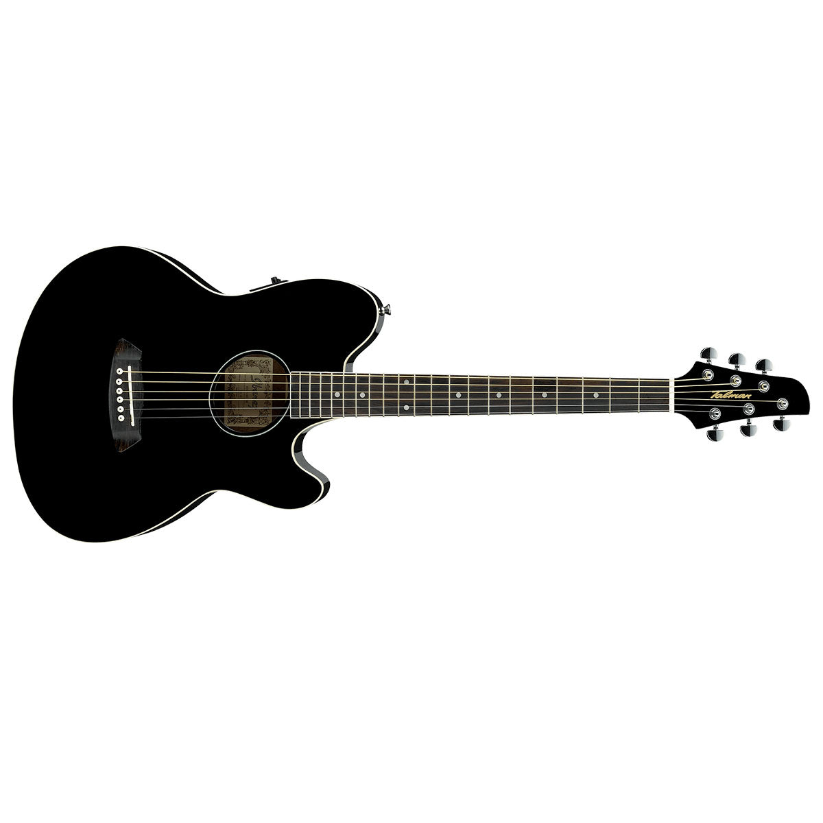 Ibanez TCY10E Talman Acoustic Guitar Black High Gloss w/ Pickup &amp; Double Cutaway - TCY10EBK
