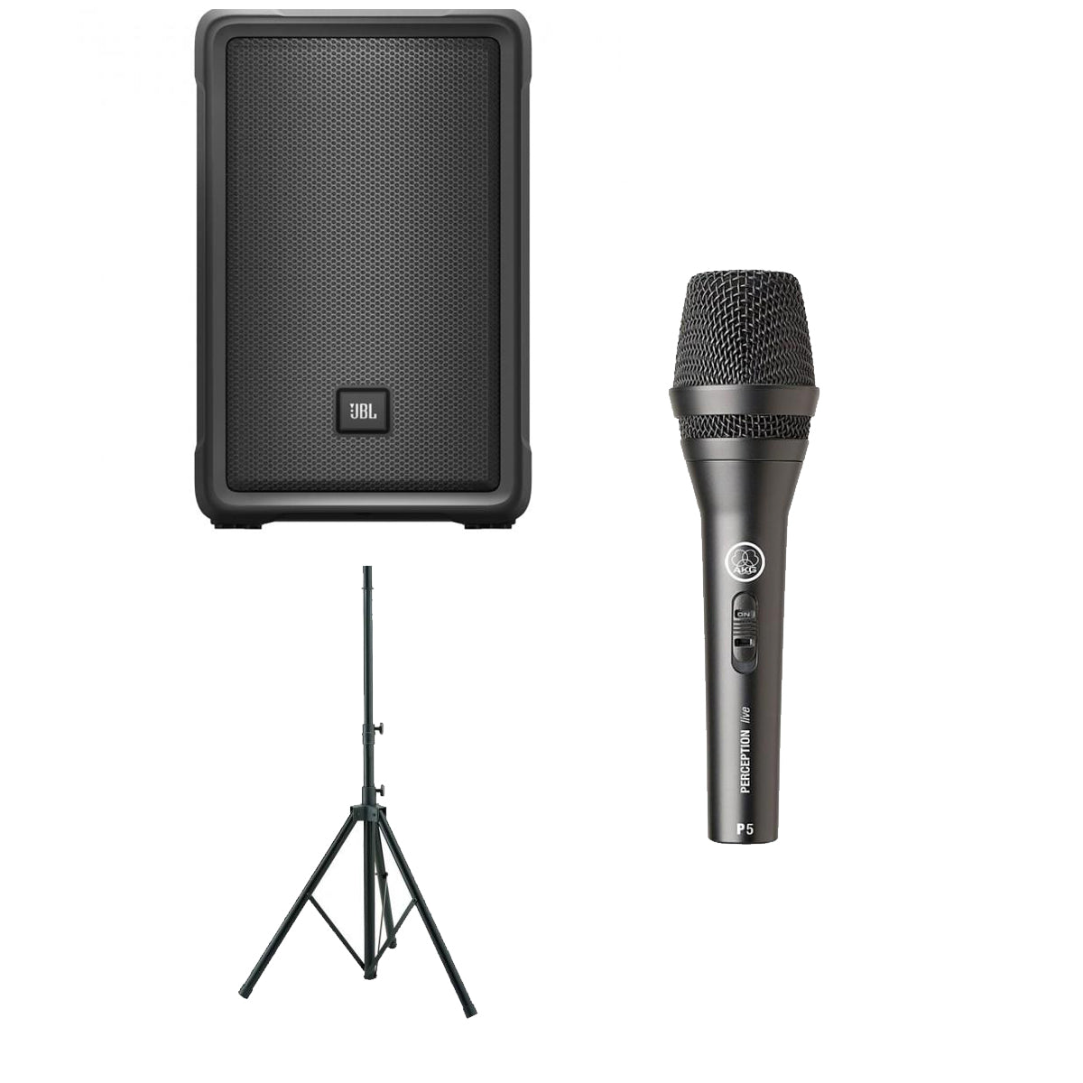 JBL IRX Party Pack w/ IRX108 BT Bluetooth Speaker + AKG P-5S Mic & Speaker Stand