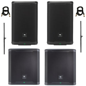 JBL PRX 900 Series 2.2 Deluxe PA Speaker Bundle w/ Cables & Stands