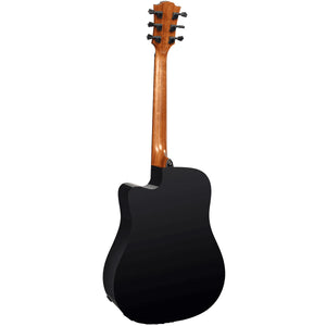 Lag Tramontane 118 T118DCE Acoustic Guitar Dreadnought Black Solid Engelmann Top w/ Pickup Back