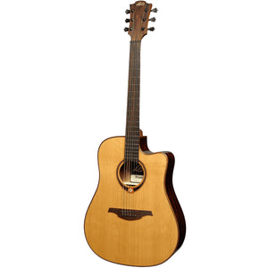 Lag Tramontane 118 T118DCE Acoustic Guitar Dreadnought Solid Cedar Top w/ Pickup Angle 2