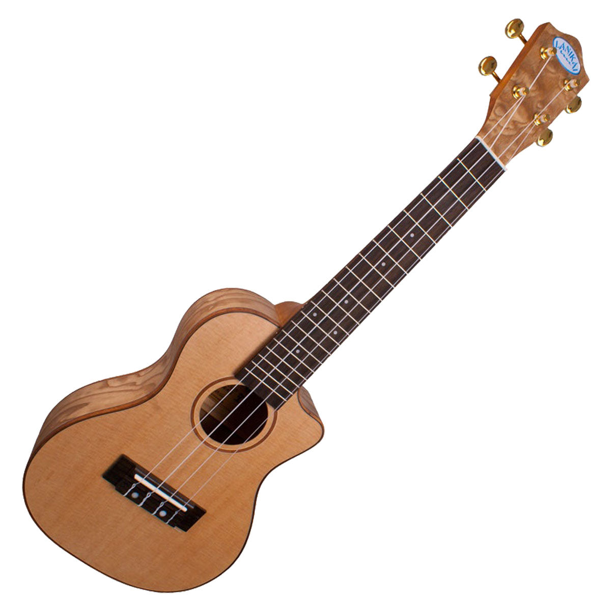 Lanikai Quilted Ash Concert Ukulele Natural Uke w/ Pickup