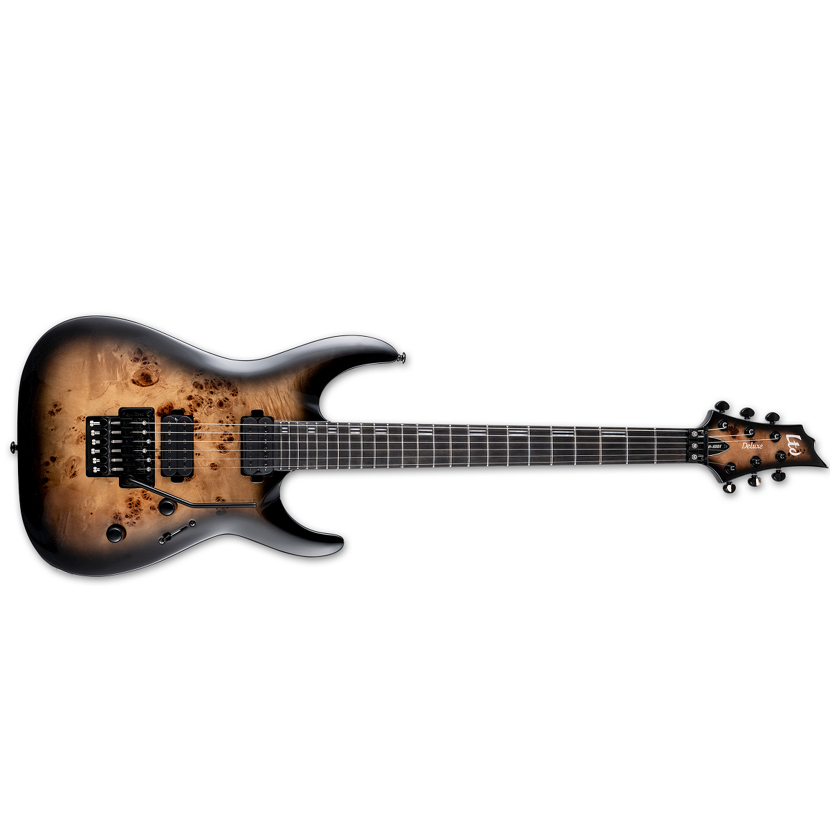 ESP LTD H-1001FR Horizon Electric Guitar Burled Poplar Black Natural Burst w/ Duncans &amp; Floyd Rose