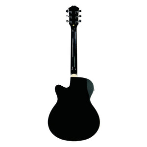 Monterey MEA-17BK Acoustic Guitar Black w/ Pickup & Cutaway