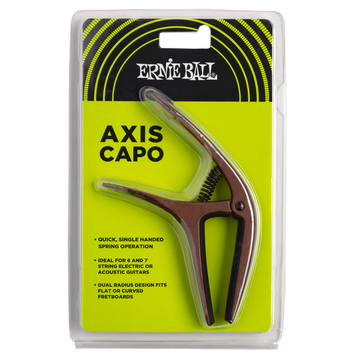 Ernie Ball 9602 Axis Universal Guitar Capo Brown Electric & Acoustic