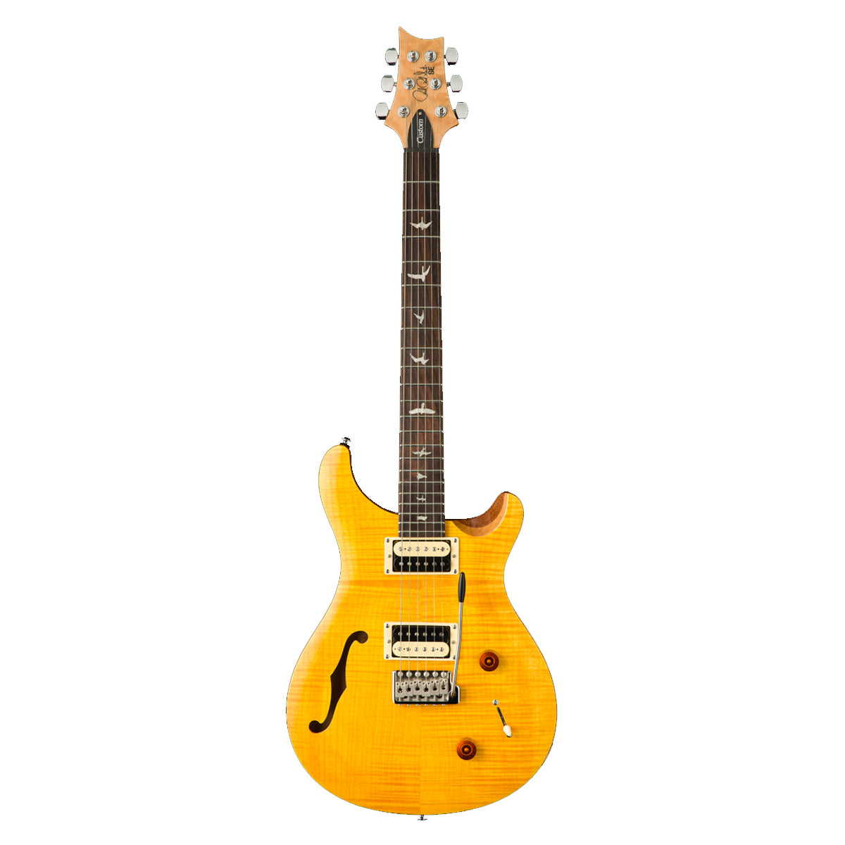 PRS Paul Reed Smith SE Custom 22 Semi Hollow Electric Guitar Santana Yellow w/ Violin Top Carve