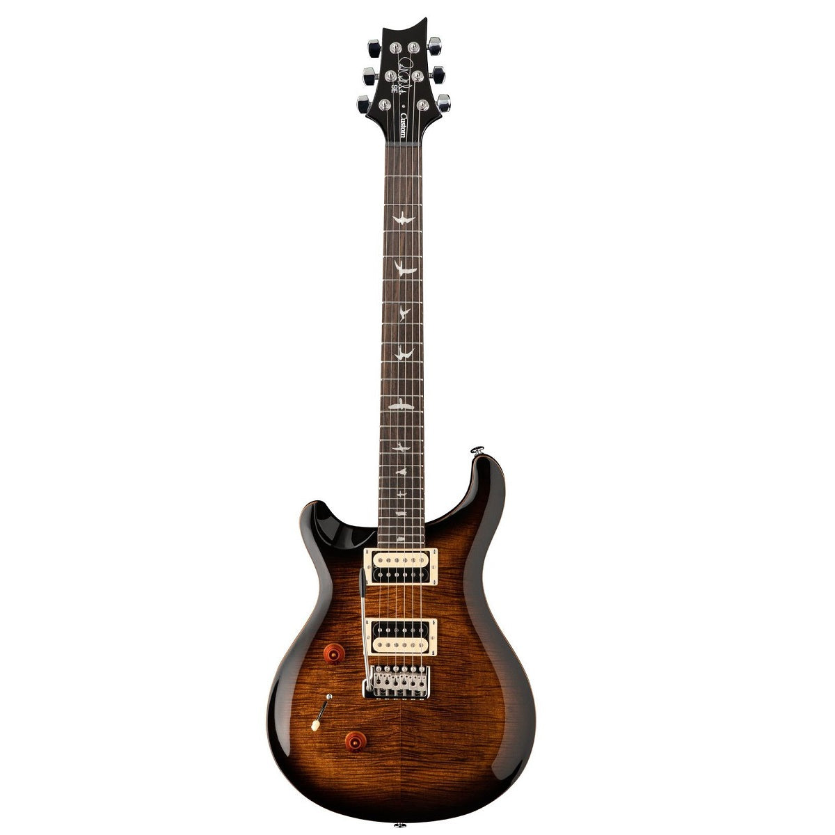 PRS Paul Reed Smith SE Custom 24 Electric Guitar Left Handed Black Gold Burst w/ Violin Top Carve
