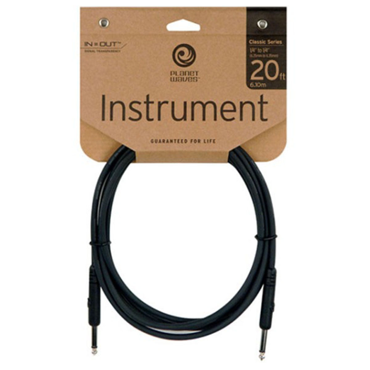 D'Addario Planet Waves Classic Series Guitar Cable 20ft 6.1m Instrument Lead - PW-CGT-20