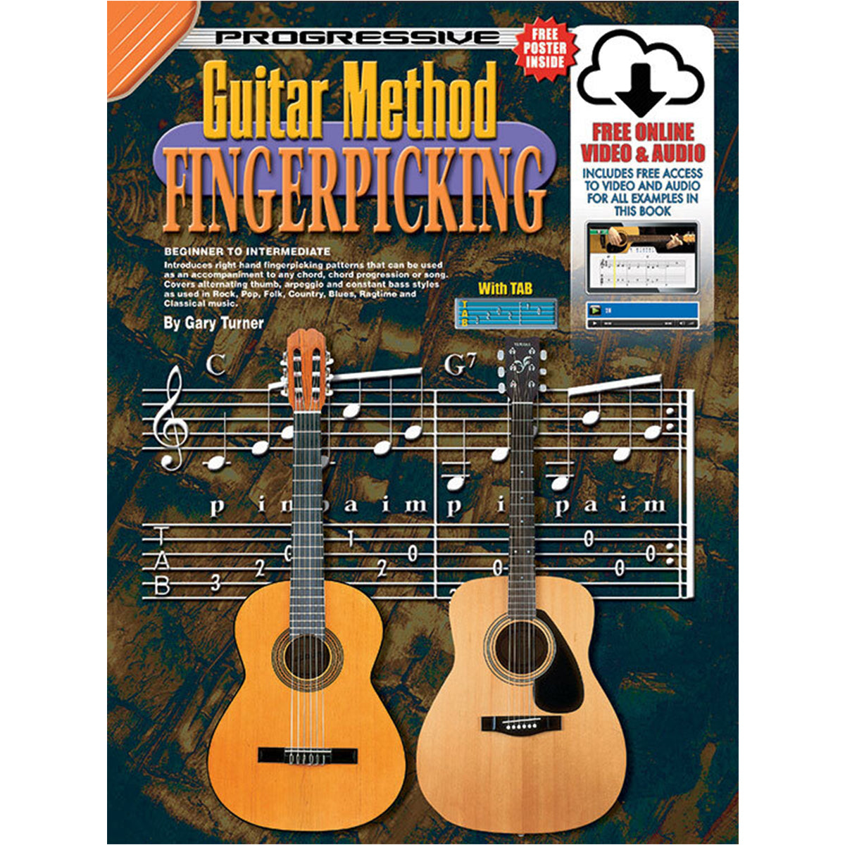 Progressive Books 69071 Guitar Method Fingerpicking Book Free Online Media - KPGMFX