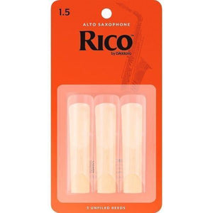 3 Pack of Rico Alto SAX Reed Size 1, 1/2 Replacement Reeds 1.5 x3