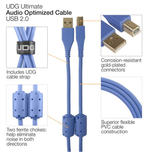 UDG Ultimate U95002 USB2 Cable A-B Blue Straight 2m