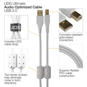 UDG Ultimate U95002 USB2 Cable A-B White Straight 2m