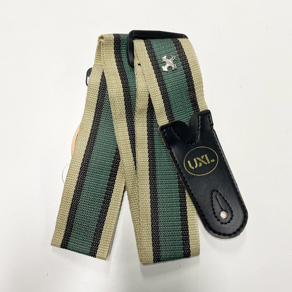 UXL Guitar Strap 50mm Desert Green Cotton w/ Leather Tabs