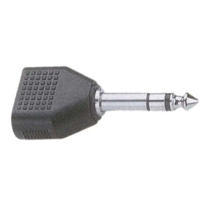 AMS 3971 - 6.3 Stereo Jack Plug Male to 2 x 3.5 Stereo Female Adaptor