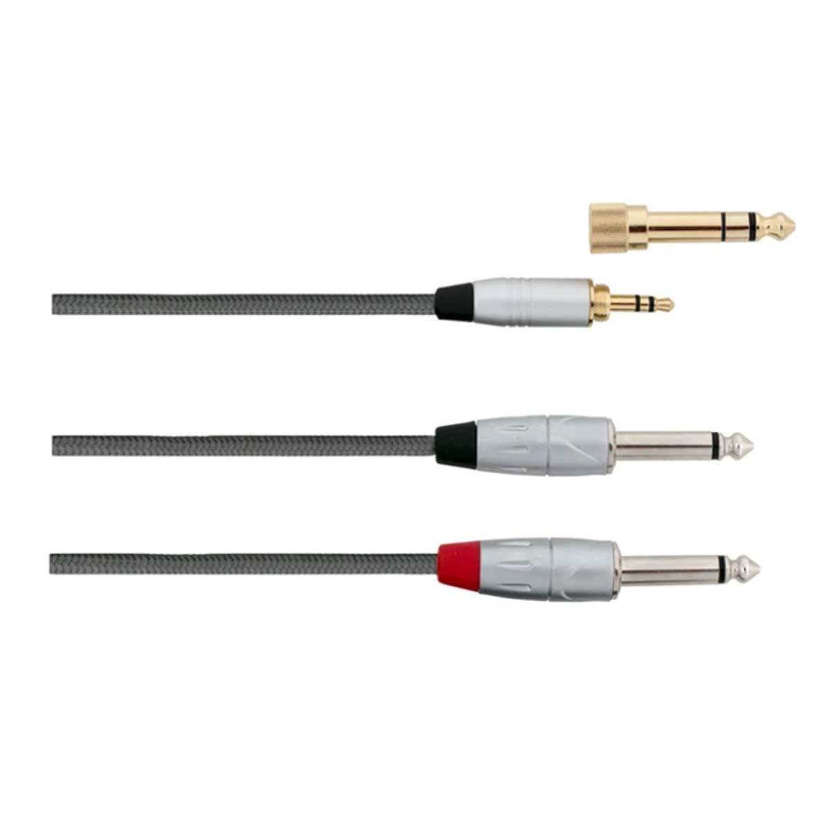 Carson Rocklines YHQ3 - 3.5 Stereo Jack Plug Male with 6.3 Adaptor to 2 x 6.3 Mono Jack Plugs (male) - 6 foot