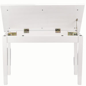 Beale BPB110 Duet Piano Bench White w/ Storage