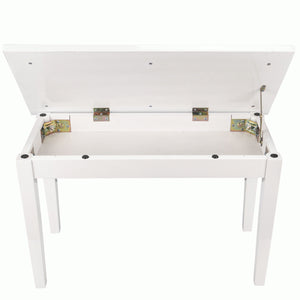 Beale BPB110 Duet Piano Bench White w/ Storage