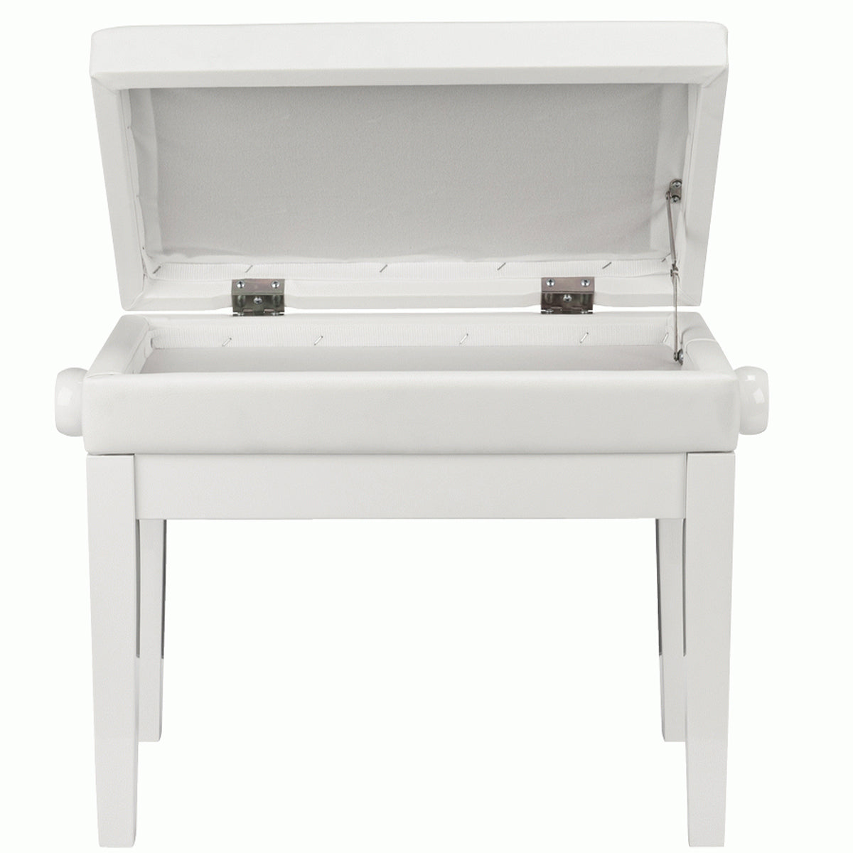 Beale BPB220 Piano Bench Plush Cushion White w/ Storage