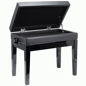 Beale BPB220 Piano Bench Plush Cusion Black w/ Storage