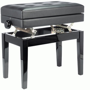 Beale BPB220 Piano Bench Plush Cusion Black w/ Storage