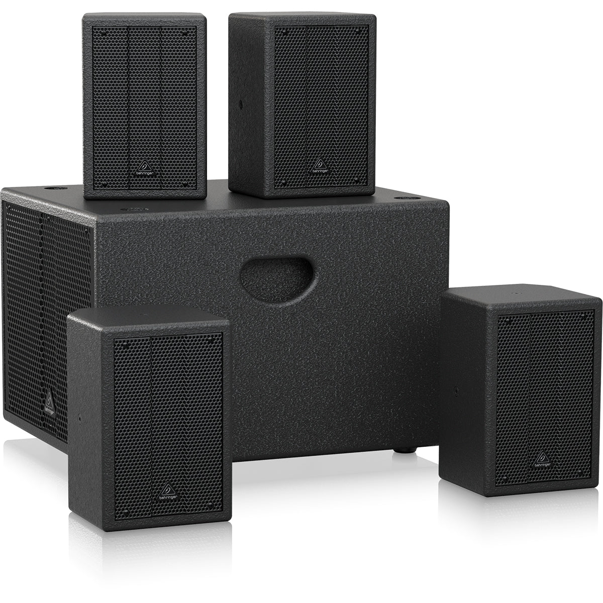 Behringer SAT 1004 PA Bundle Active 8inch Subwoofer w/ 4x 4inch Passive Speakers