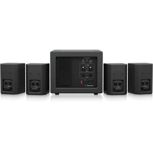 Behringer SAT 1004 PA Bundle Active 8inch Subwoofer w/ 4x 4inch Passive Speakers