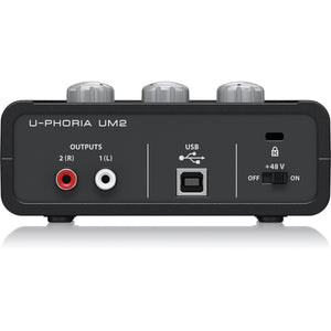 Behringer U-PHORIA UM2 Audiophile 2x2 Interface w/ Xenyx Microphone Preamp