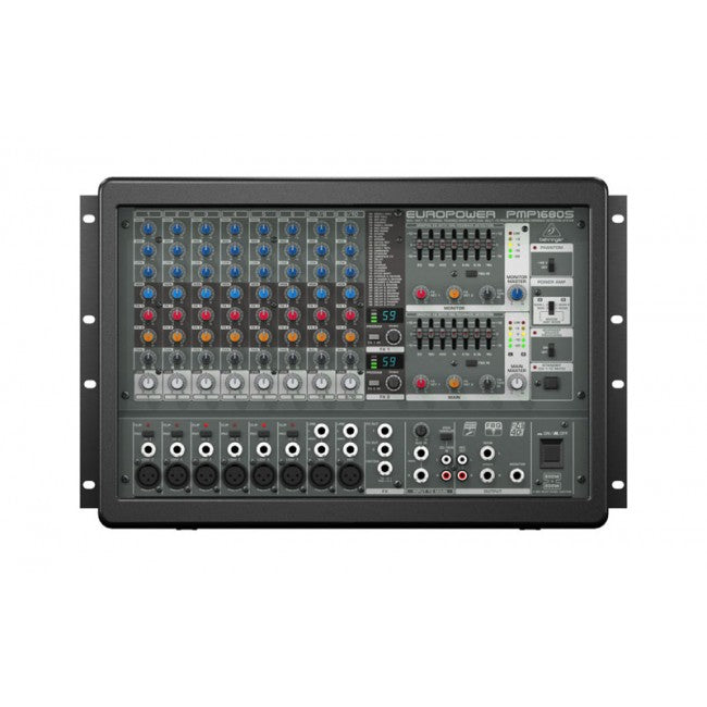 Behringer PMP1680S  EUROPOWER 1600-Watt 10-Channel Powered Mixer with Dual Multi-FX Processor and FBQ Feedback Detection System 