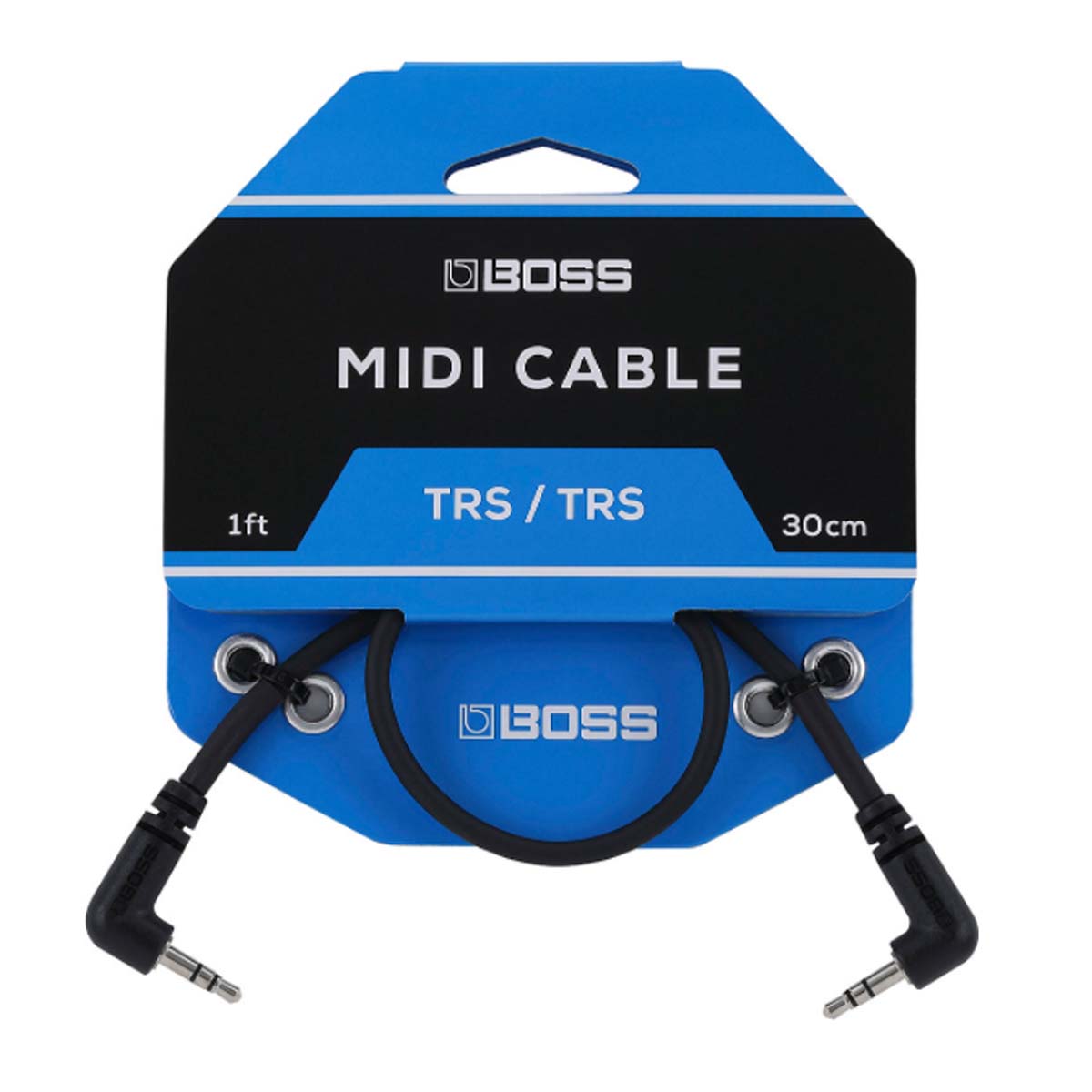 Boss BCC-1-3535 Mini TRS MIDI Cable 1ft (30cm) Patch Lead Right-Angle