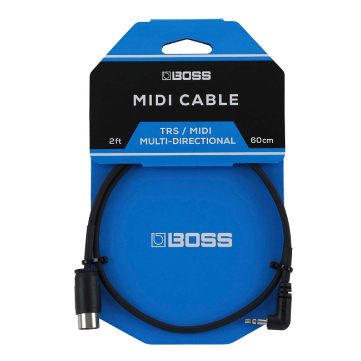 Boss BMIDI-2-35 MIDI 2ft (60cm) Cable w/ Right-Angle 3.5mm TRS & 5-pin DIN Connector