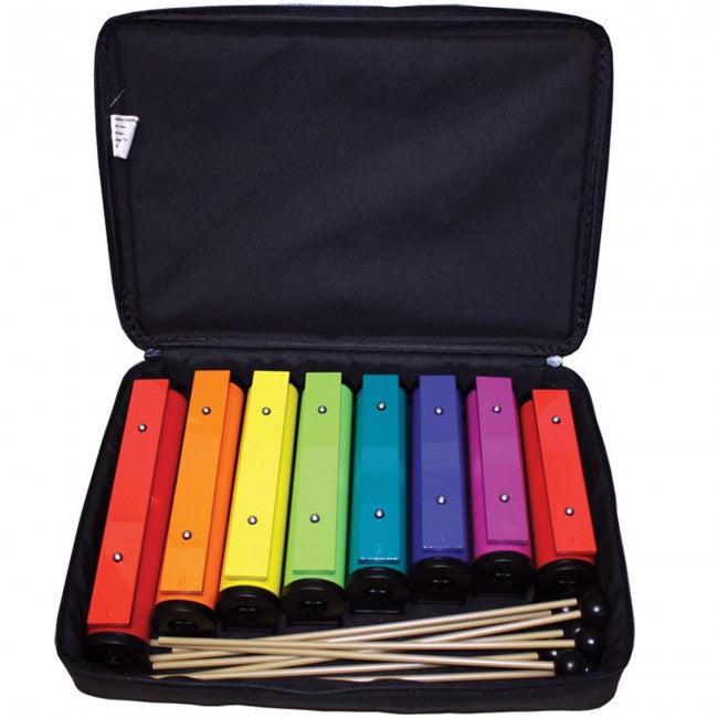 Chroma-Notes 8-Note Tube Resonator Bell Set w/ 8-Mallets & Carrying Case