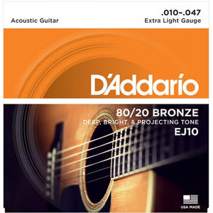 D'Addario EJ10-3D Acoustic Guitar Strings