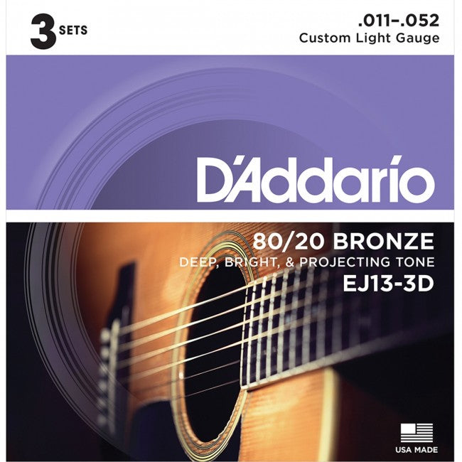 D'Addario EJ13-3D Acoustic Guitar Strings